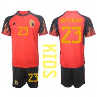 Belgien Michy Batshuayi #23 Hjemmebanesæt Børn VM 2022 Kortærmet (+ Korte bukser)